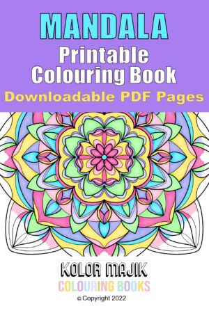 colorful mandala colouring book cover