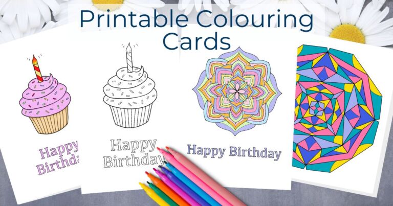 Printable colouring cards